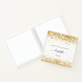 Gratitude journal white gold glitter confetti name notitieboek (Binnen)