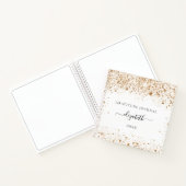 Gratitude journal white gold glitter name notitieboek (Binnen)