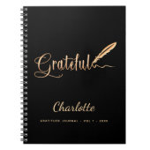 Gratitude journal zwarte goud elegant scriptnaam notitieboek (Voorkant)