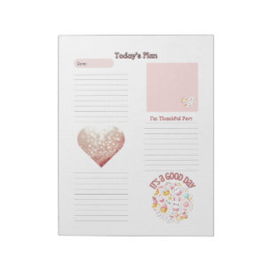 Gratitude Kids Roze Mooie Dagelijkse Planner Notit Notitieblok