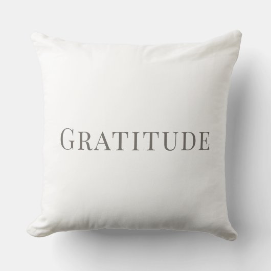Gratitude – Minimal Typography Design Kussen (Voorkant)