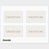 Gratitude – Minimal Typography Design Rechthoekige Sticker (Vel)