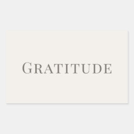 Gratitude – Minimal Typography Design Rechthoekige Sticker