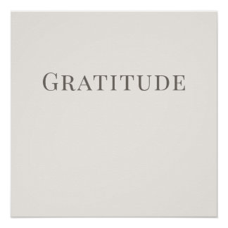 Gratitude – Minimal Typography Wall Art Perfect Poster