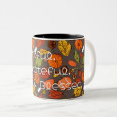 Gratitude Mug : Merci, Grâces, Et Heureux (Devant droit)