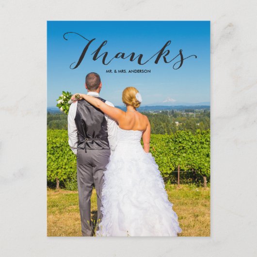 Gratitude Noire | Carte postale Mariage photo (Devant)