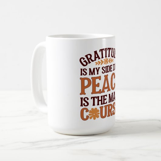 Gratitude & Peace Mug - Personnalisable (Devant gauche)