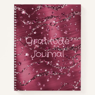 Gratitude Persoonlijk Dagboek, Burgundy Glitter Notitieboek