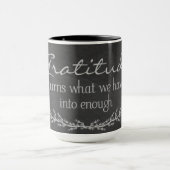 Gratitude-quote op het bord mok (Midden)