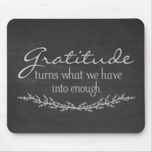 Gratitude-quote op het bord muismat