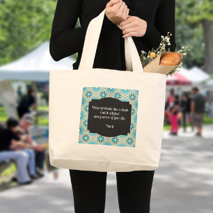 Gratitude Rumi Quote Grote Tote Bag