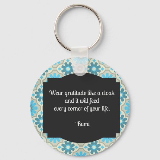 Gratitude Rumi Quote Sleutelhanger (Voorkant)