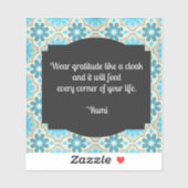 Gratitude Rumi Quote Sticker (Vel)