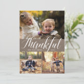 Gratitude rustique | Carte de collage photo Thanks (Debout devant)