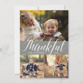 Gratitude rustique | Carte de collage photo Thanks (Devant)