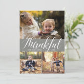 Gratitude rustique | Carte de collage photo Thanks (Debout devant)