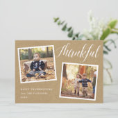 Gratitude rustique | Carte de collage photo Thanks (Debout devant)