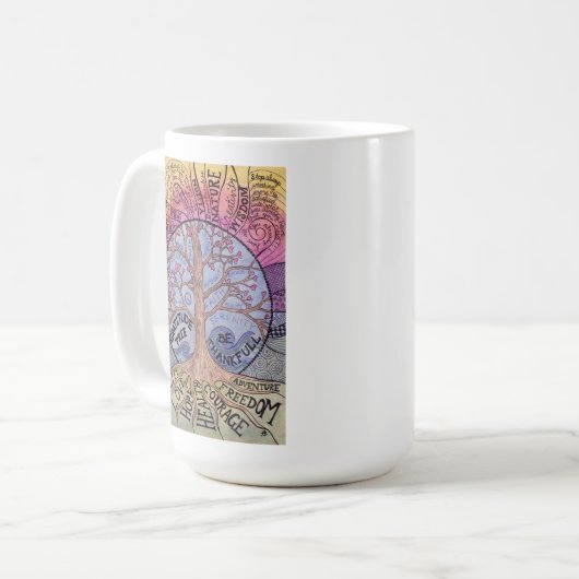 Gratitude Tree Inspirational 15oz mug (Devant gauche)