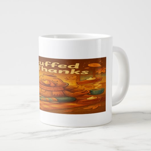 Gratitude Turkey Mug- Feast on Meaning Extra Grote Beker (Voorkant rechts)