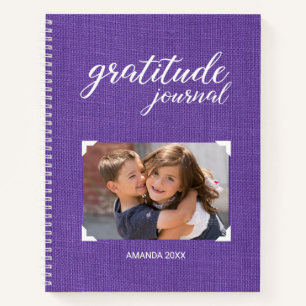 Gratitude uw foto Paarse scrapbook stijl Notitieboek