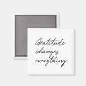 Gratitude verandert alles in Typografie Magneet (Voorkant / Achterkant)