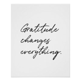 Gratitude verandert alles in Typografie Perfect Poster