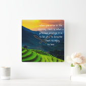 Gratitude Vierkante Klok (Huis)