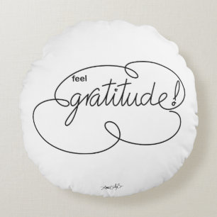 GRATITUDE voelen - Vette wolken Rond Kussen
