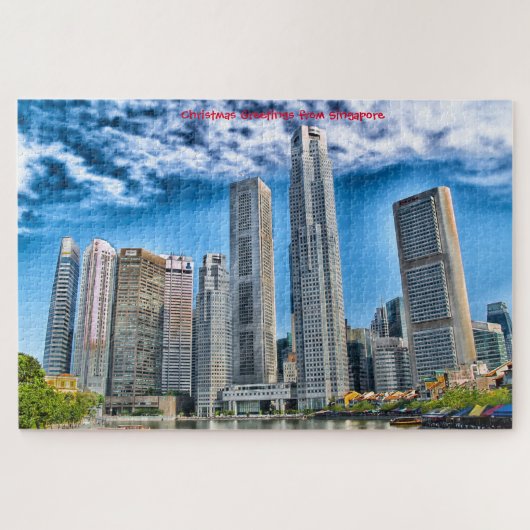 Gratte-ciel Singapour Skyline . Puzzle (Horizontal)