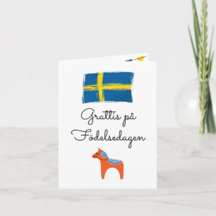 Grattis på födelsedagen Zweedse verjaardag Kaart
