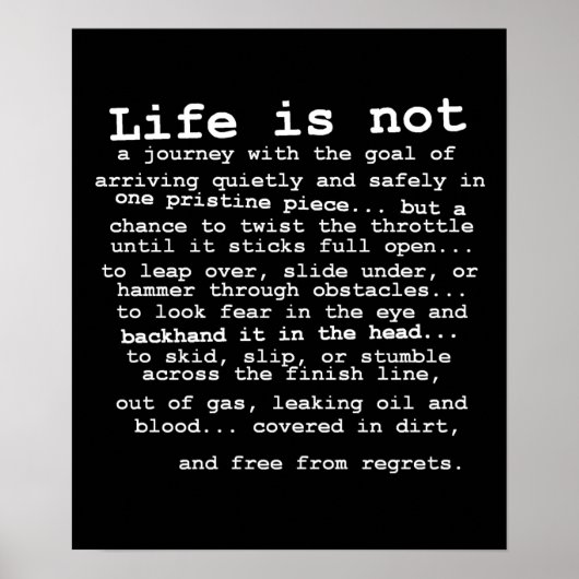 Gratuit De Regrets Vélo Dirt Poster Motocross (Devant)