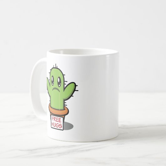 Gratuit Hugs Cactus Café Mug - Amour Succulent amu (Devant gauche)