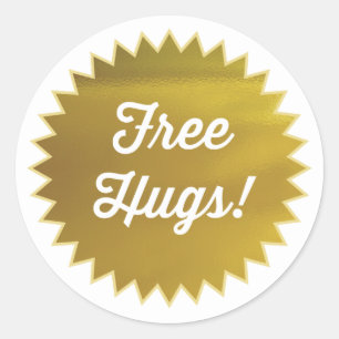 Gratuit Hugs ! Stickers / Faux Gold Foil