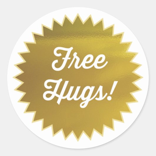 Gratuit Hugs ! Stickers / Faux Gold Foil (Devant)