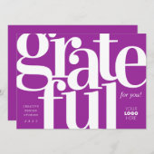 Gratuit moderne violet carte de vacances d'affaire (Devant / Derrière)