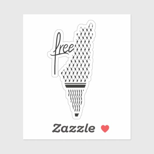 GRATUIT PALESTINE KEFFIYEH STICKER (Feuille)