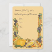 Gratuit pèlerins Jour d'Action de grâce Invitation (Dos)