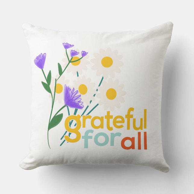 "Gratuit pour tous" Floral Coussin - Un cosy et un (Recto)