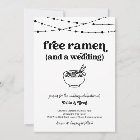 Gratuit Ramen Funny Faire-part de mariage (Devant)