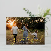 Gratuit Script Foil Thanksgiving Carte photo (Debout devant)