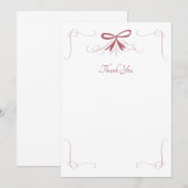 Gratuskaarten met speelse strik bedankkaart (Voorkant / Achterkant)