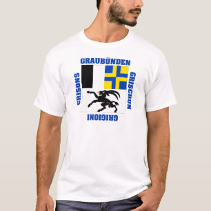 Graubunden Zwitserland Kanton Flag T-shirt