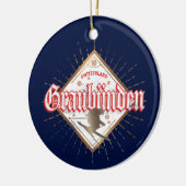 Graubünden Zwitserland retro skier Keramisch Ornament (Links)
