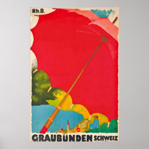 Graubünden Zwitserland Vintage Reisposter Poster