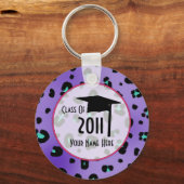 Graudation Class of 2011 - Paarse luipaard Print Sleutelhanger (Voorkant)
