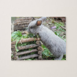 graues Häschen Osterhase 5 Puzzle Legpuzzel
