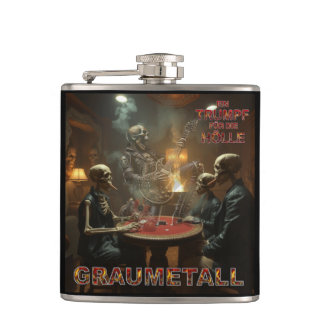Graumetall Trumpf für die Hölle Coverdesign metal Heupfles