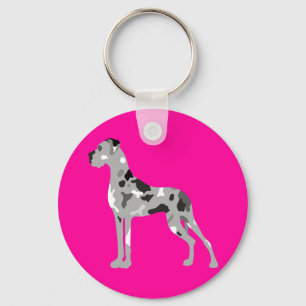 Grautiger Doggensilhouette Sleutelhanger