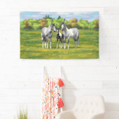 Grauwe dappel verfpaarden in zomerdeeg spandoek (Insitu)