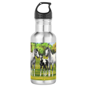 Grauwe dappel verfpaarden in zomerdeeg waterfles 
